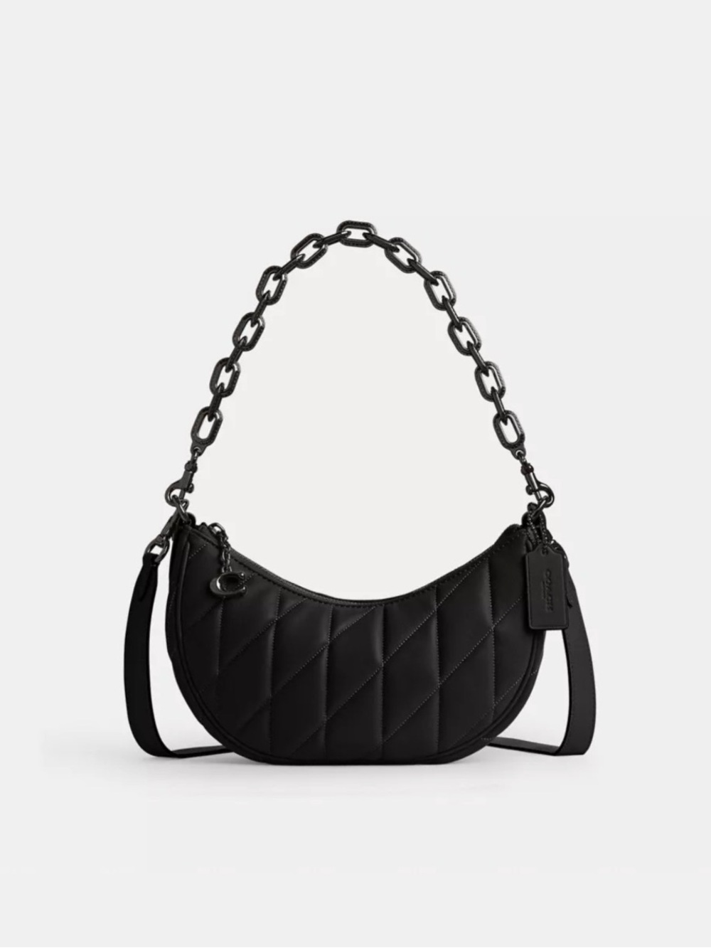NWT Coach Mira Shoulder Bag w/ Pillow Quilting, Black/Pewter